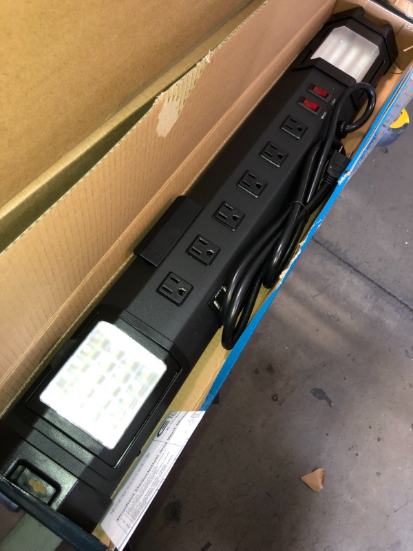 Photo 1 of Commercial Electric 6 ft. 6-Outlet Power Strip, Black