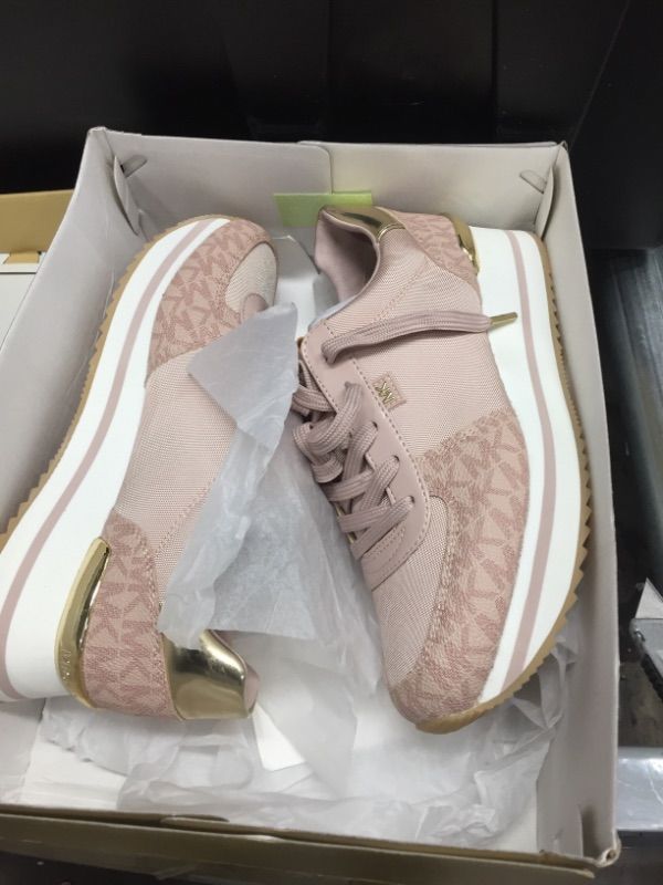 Photo 2 of Michael Michael Kors Women's Monique Trainer Lace-up Sneakers - Ballet Pink Logo 7.0
