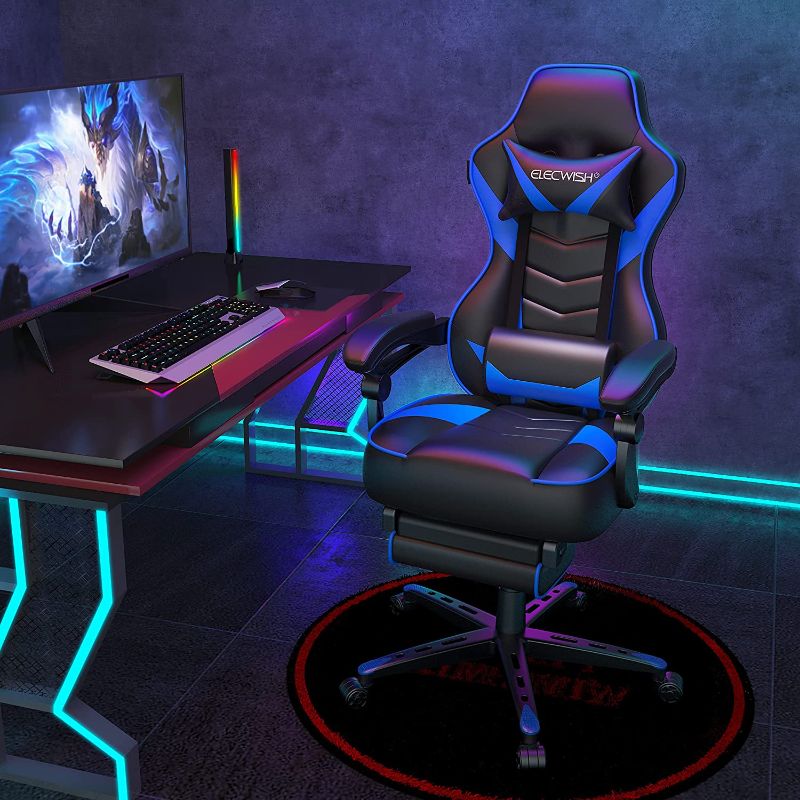 Photo 1 of **PARTS ONLY**ELECWISH Racing Video Gaming Chair High Back Large Size Ergonomic Adjustable Swivel Reclining Executive Computer Chair with Headrest and Lumbar Support PU Leather Executive Office Chair
