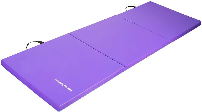 Photo 1 of  1.5" Thick Tri-Fold Folding Exercise Mat with Carrying Handles for MMA, Gymnastics and Home Gym Protective Flooring
