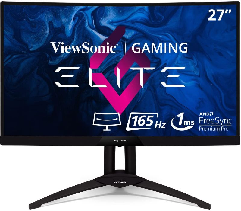 Photo 1 of ViewSonic ELITE XG270QC 27 Inch Curved 1440p 1ms 165Hz Gaming Monitor with FreeSync Premium Pro, VESA Display HDR400 and Advanced Ergonomics for Esports
