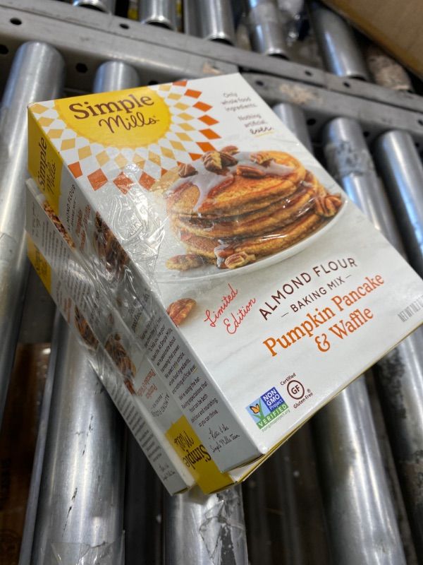 Photo 2 of **NO REFUNDS best by 01/28/2022** 3pk Simple Mills Pancake & Waffle Almond Flour Baking Mix, Pumpkin 10.7 Oz Box

