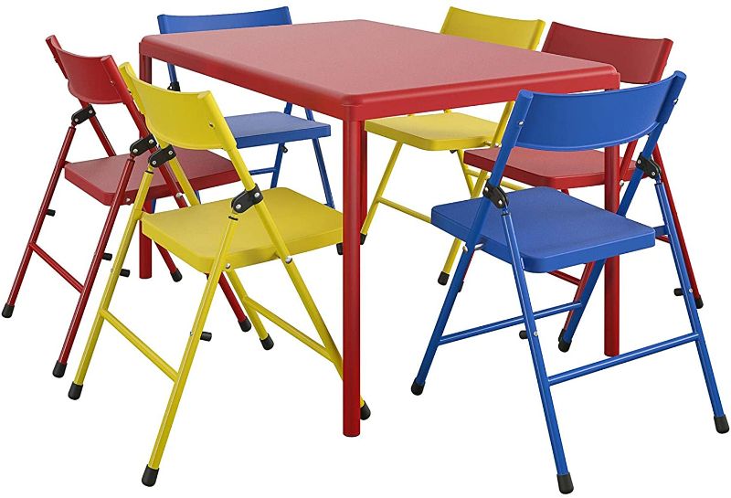 Photo 1 of Cosco Kids Furniture 7 Piece Children'S Juvenile Set with Pinch Free Folding Chairs & Screw in Leg Table
- Missing//loose hardware 