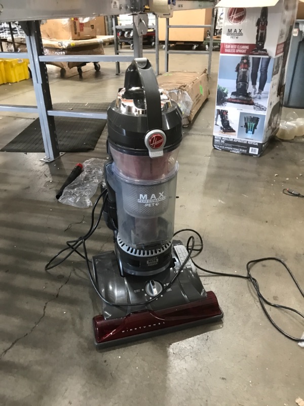 Photo 2 of ***DIRTY, DOES NOT WORK*** Hoover WindTunnel 3 Max Performance Upright Vacuum Cleaner, HEPA Media Filtration and Powerful Suction for Pet Hair, UH72625, Red
