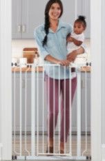 Photo 1 of INCOMLETE Regalo Easy Step Extra Tall Walk-Through Gate, White
