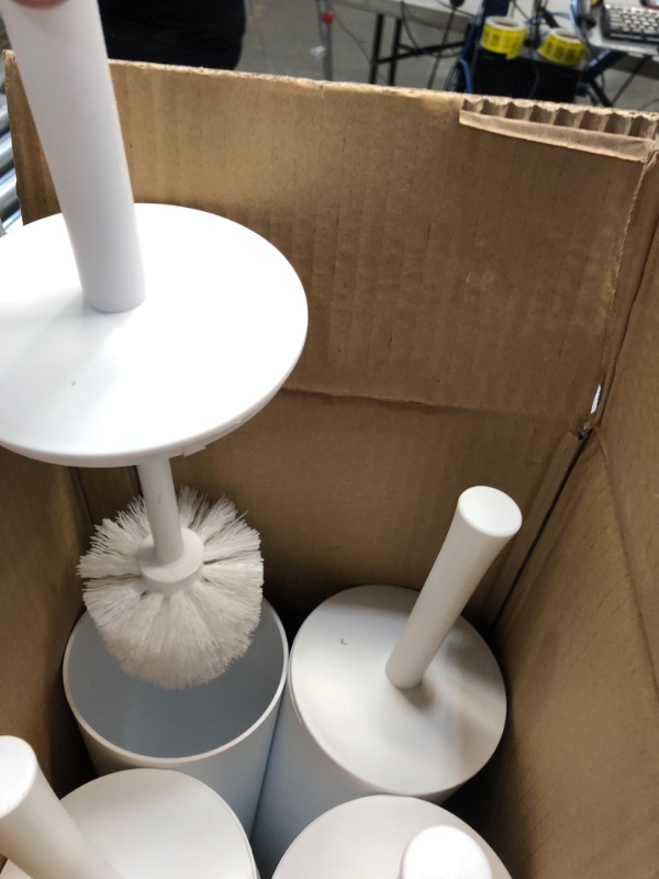 Photo 1 of AmazonCommercial Toilet Brush and Holder Set - 4-pack
