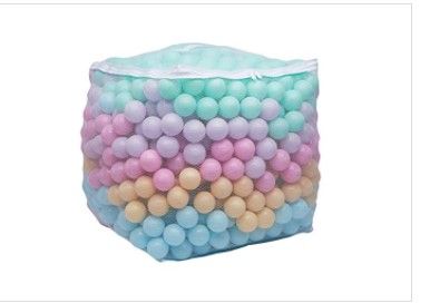 Photo 1 of Amazon Basics BPA Free Plastic Ball Pit Balls with Storage Bag, 1,000 Ct (2.3” Diameter), Pastels