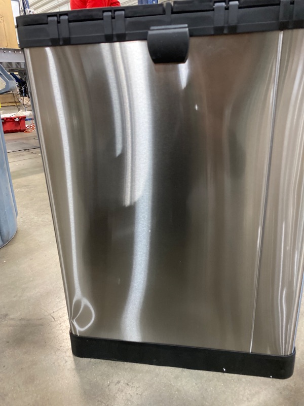 Photo 8 of *LITTLE DENTS ON THE FRONT AND SIDE** 16 Gal. Stainless Steel Step Trash Can and Recycle Bin Combo Unit with Removable Inner Bins for Kitchen, Office