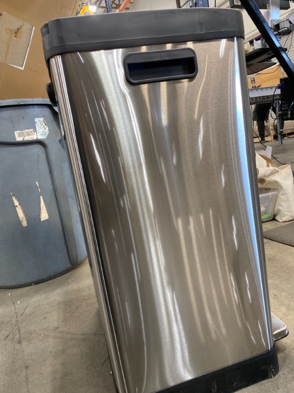 Photo 7 of *LITTLE DENTS ON THE FRONT AND SIDE** 16 Gal. Stainless Steel Step Trash Can and Recycle Bin Combo Unit with Removable Inner Bins for Kitchen, Office