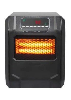 Photo 1 of 1500-Watt Black Electric Compact Quartz Infrared Space Heater with Remote Control
