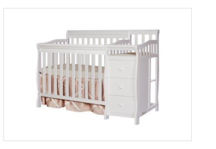 Photo 1 of Dream On Me Jayden 4-in-1 Convertible Mini Crib and Changer, White