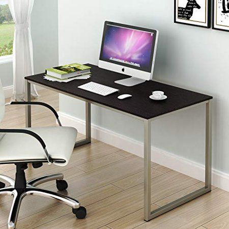 Photo 1 of SHW Home Office 48-Inch Computer Desk, Silver/Espresso
