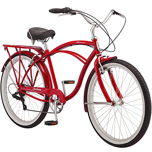 Photo 1 of Schwinn Sanctuary 7 Comfort Cruiser Bike, Featuring Retro-Styled 18-Inch/Medium Steel Step-Over Frame and 7-Speed Drivetrain with Front and Rear Fende
