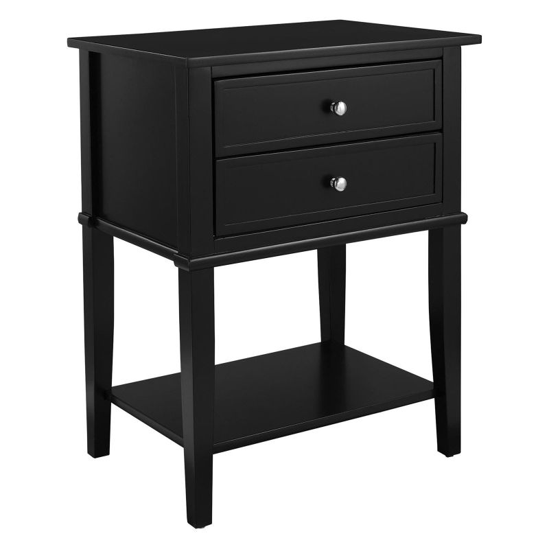 Photo 1 of **HAS DAMAGE ON THE CORNER** 
Ameriwood Home Franklin 2-Drawer Accent Table, Rectangular, Black
