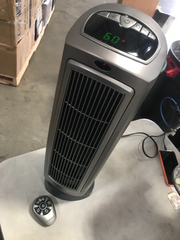 Photo 3 of Lasko 755320 Ceramic Space Tower Heater, 8.5?L x 7.25?W x 23?H, Silver
