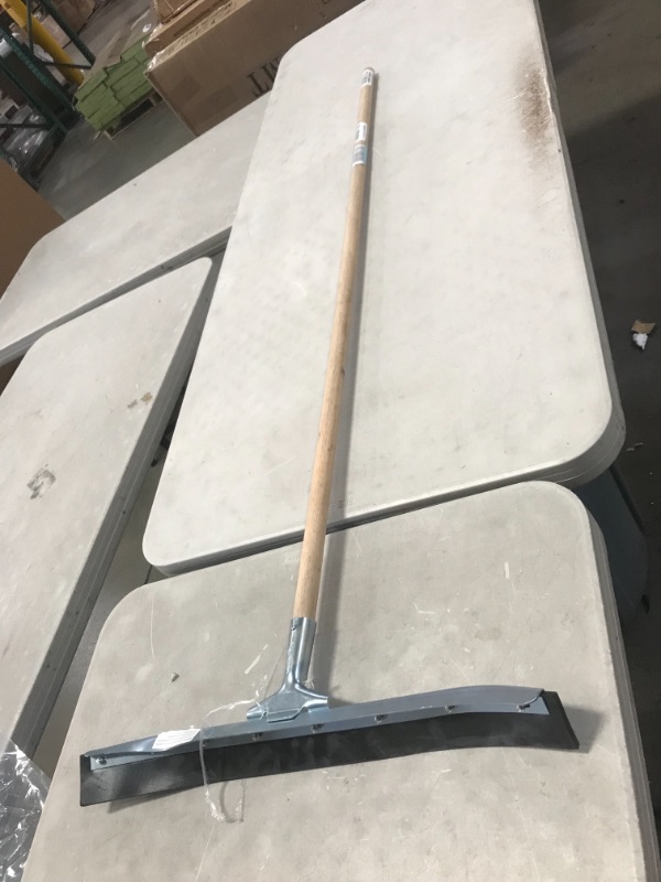 Photo 3 of Industrial Curved Floor Squeegee with Scraper Edge Galvanized Steel with 24 in. Handle