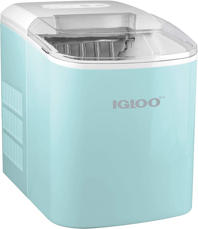 Photo 1 of TESTED WORKS***
Igloo ICEB26AQ Automatic Portable Electric Countertop Ice Maker Machine, 26 Pounds in 24 Hours, 9 Ice Cubes Ready in 7 Minutes, With Ice Scoop and Basket, Perfect for Water Bottles, Mixed Drinks
