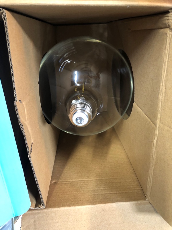 Photo 2 of 75-Watt Equivalent C53 Dimmable Curve Filament Oversized Clear Glass E26 Vintage Edison LED Light Bulb Daylight 5000K