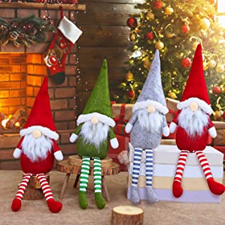 Photo 1 of 2 Mummed Gnome Christmas Decorations, Christmas Decorations Indoor Home Decor, Gray, Green, and Red Gnome Christmas Ornaments (4 Pack)