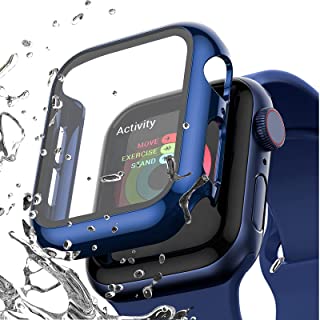 Photo 1 of 2 AISIBY IP68 Waterproof Apple Watch Case Compatible for iWatch Series 3/2/1 38mm with Tempered Glass BLUE& RED