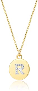 Photo 1 of 2 Gold Letter Necklace for Girls | Small Gold Initial Letter Pendant necklaces for Women ("R" & "K")