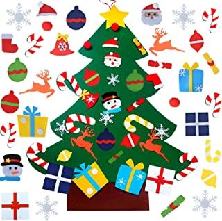 Photo 1 of 2 Felt Christmas Tree for Toddlers Kids, 3.3FT DIY Wall Christmas Felt Tree with 31 Pcs Detachable Ornaments