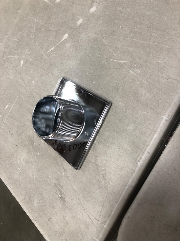 Photo 1 of *MISSING PARTS**Round Black ABS Shower Drain with 4-3/16 in. Square Screw-In Chrome Drain Cover
