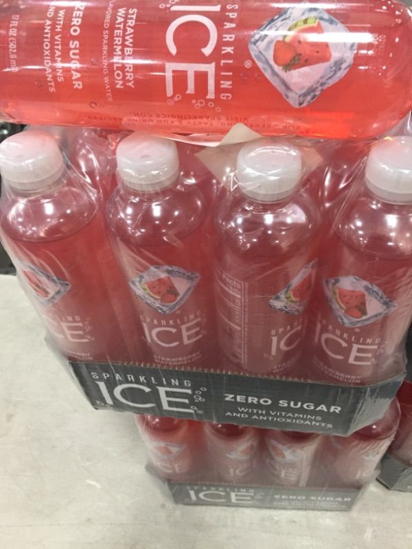 Photo 3 of ***SET OF 2 CASE** Sparkling Ice® Naturally Flavored Sparkling Water, Strawberry Watermelon 17 Fl Oz, (Pack of 12) **DATE 02-13-2022**