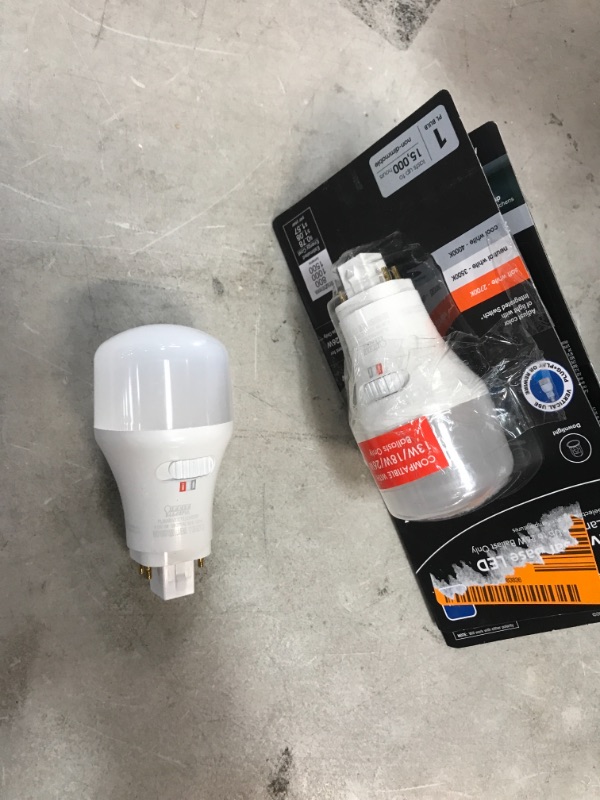 Photo 2 of ***SET OF 2**Feit Electric 13-Watt/18-Watt/26-Watt Equivalent PL Vertical 4-Pin Universal Color Select (2700K,3500K,4100K) LED Light Bulb (1-Bulb)
