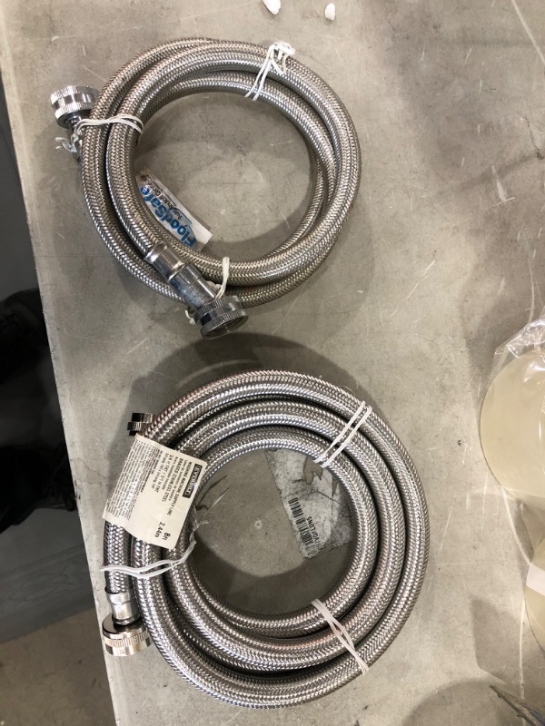 Photo 2 of Everbilt Â 3/4 in. FIP x 3/4 in. FIP x 60 in. Stainless Steel Washing Machine Hose Set