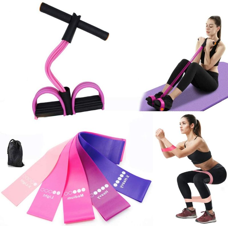 Photo 1 of **MISSING PARTS**calliven Resistance Fitness Bands, 6-Tube Pedal Puller Resistance Band, 5 Resistance Loop Exercise Bands with Instruction Guide and Carry Bag, for Abdomen...
