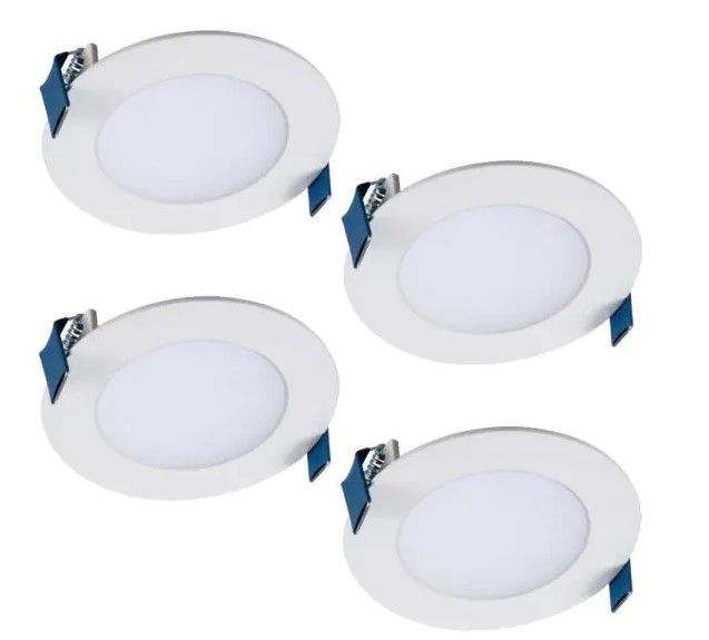 Photo 1 of (INCOMPLETE SET OF CLIPS)
Halo HLB 4 in. Color Selectable New Construction or Remodel Canless Recessed Integrated LED Kit (4-Pack)