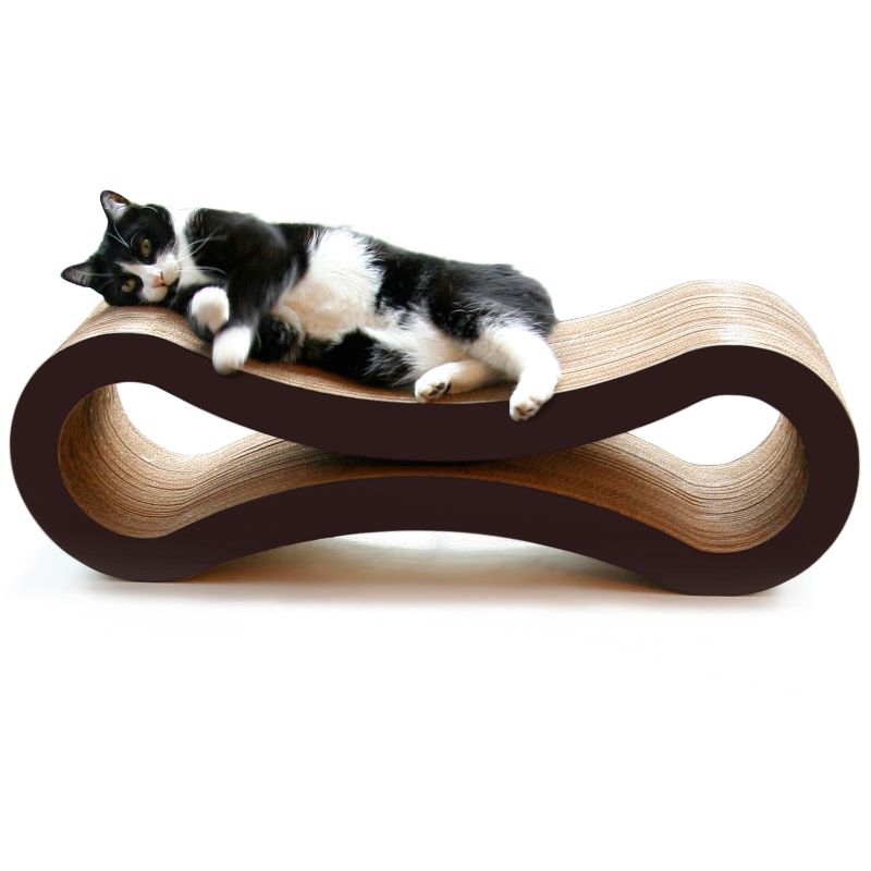 Photo 1 of PetFusion Ultimate Cat Scratcher Lounge Toy with Catnip, Walnut Brown