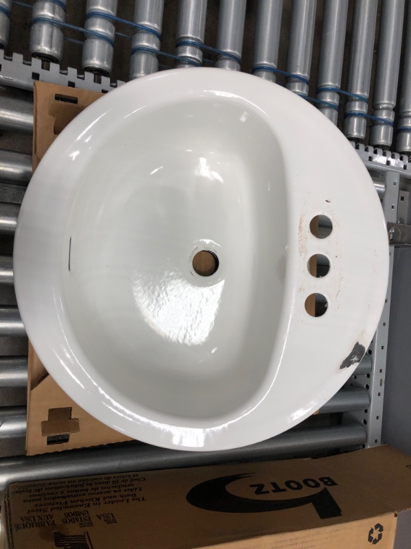 Photo 2 of Bootz Industries Laurel Round Drop-In Bathroom Sink in White