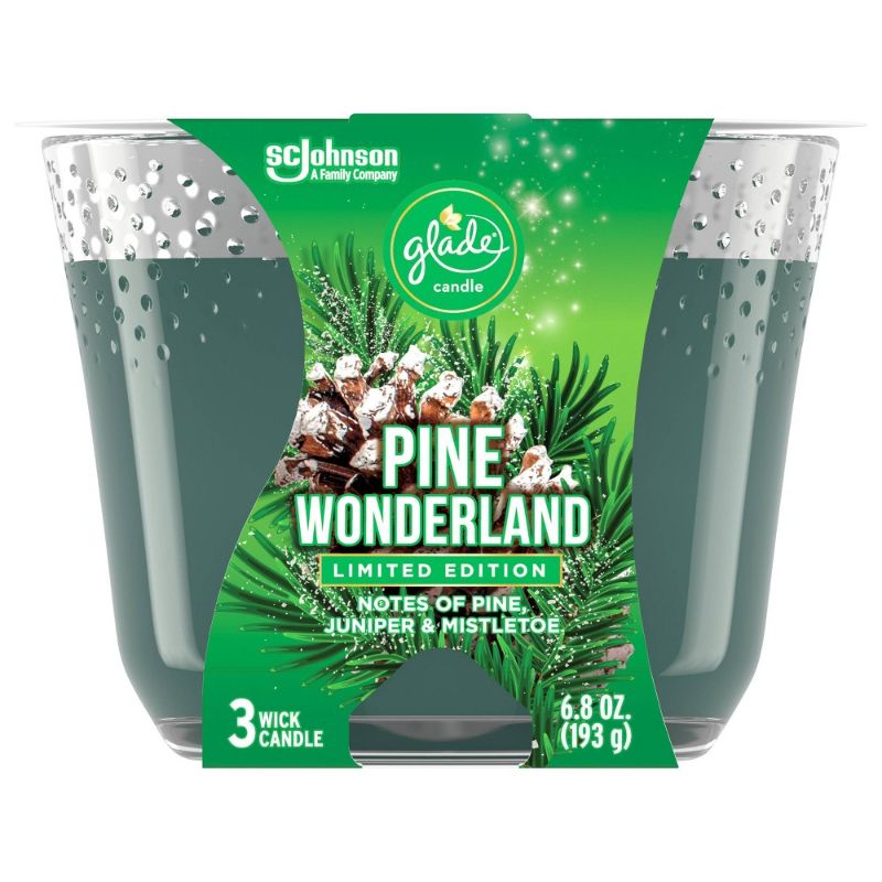 Photo 1 of 3 - Glade Candle, 3 Wick Scented Candle, Pine Wonderland, 6.8 Oz
