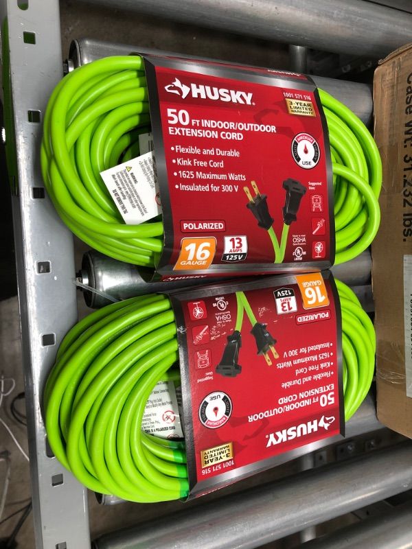 Photo 1 of 2 - 50 ft. 16/2 Indoor/Outdoor Extension Cord, Green
