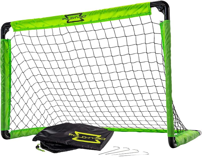 Photo 1 of Franklin Sports Portable Mini Soccer Goal - Folding Indoor + Outdoor Kids Mini Soccer Net with Carry Bag - Plastic Backyard Youth Goal with Ground Stakes - 36" x 24"
