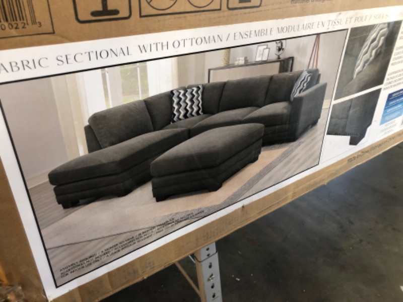 Photo 3 of ***BOX 3 OF 3 ONLY*** Ellery Fabric Sectional with Ottoman ***BOX 3 OF 3 ONLY***