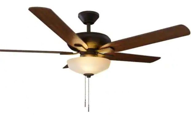 Photo 1 of (INCOMPLETE PARTS ONLY) Holly Springs 52 in. LED Indoor Oil-Rubbed Bronze Ceiling Fan with Light Kit