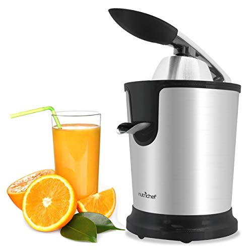 Photo 1 of Stainless Steel Electric Juice Press-Citrus Juicer or Squeezer Masticating Machine w/ 160W Power, Handle & Cone for Orange, Lime, Pomegranate and Grapefruit and Lemon Fruit-NutriChef PKJCR305

**tested, working!
