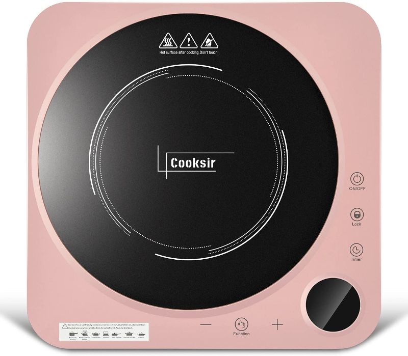 Photo 1 of Portable Induction Cooktop, Cooksir 1500W Portable Cooktop with Kids Safety Lock, 12 Power 12 Temperature Setting Countertop Burner with Timer
