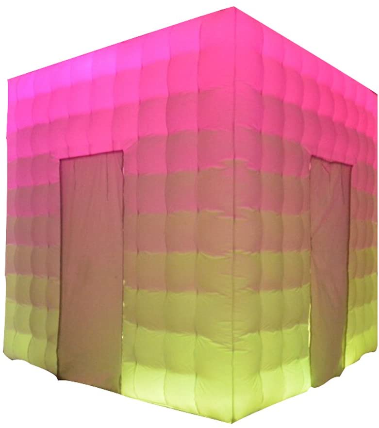 Photo 1 of  8ft Inflatable Cube Tent with LED Lights Inflatable Photo Booth Inflatable Structure for Party Event