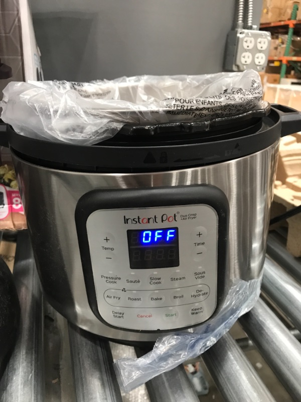 Photo 2 of Instant Pot Duo Crisp Pressure Cooker 11 in 1, 8 Qt with Air Fryer, Roast, Bake, Dehydrate and more & Genuine Instant Pot Tempered Glass lid, Clear 10 Inch (26 cm) 8 Quart
