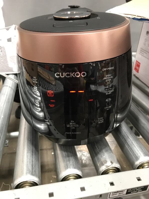 Photo 2 of CUCKOO CRP-P0609S | 6-Cup (Uncooked) Pressure Rice Cooker | 12 Menu Options: Quinoa, Nu Rung Ji, GABA/Brown Rice & More, Made in Korea | Black/Copper
