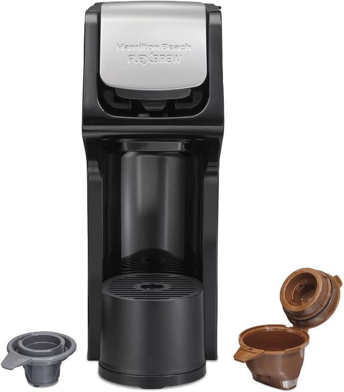 Photo 1 of Hamilton Beach 49900 FlexBrew Single-Serve Coffee Maker Compatible with Pod Packs and Grounds, Black-Fast Brewing
