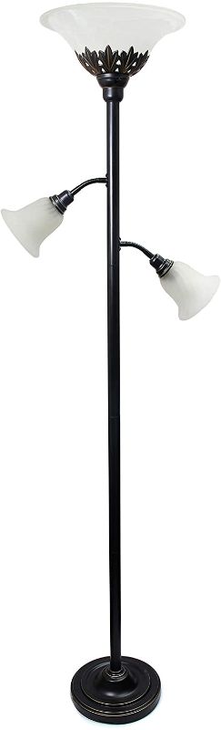 Photo 1 of Elegant Designs LF2002-RBW 3 Light Floor Lamp, Restoration Bronze/White
