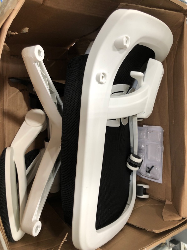 Photo 2 of MISSING HARDWARE*
Felixking Fk918 Ergonomic Desk Chair Adjustable Height Lumbar Support White
