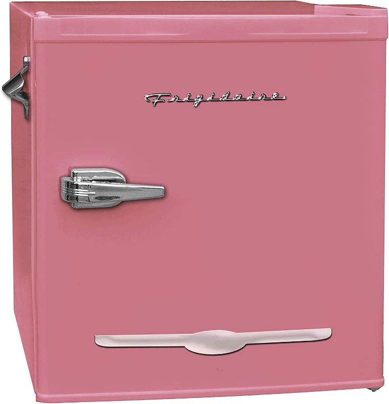 Photo 1 of Frigidaire EFR176-PINK 1.6 cu. ft. Retro Bar Fridge with Side Bottle Opener, Pink
