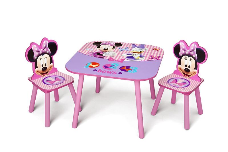 Photo 1 of Delta Children Kids Table and Chair Set (2 Chairs Included) - Ideal for Arts & Crafts, Snack Time, Homeschooling, Homework & More, Disney Minnie Mouse
