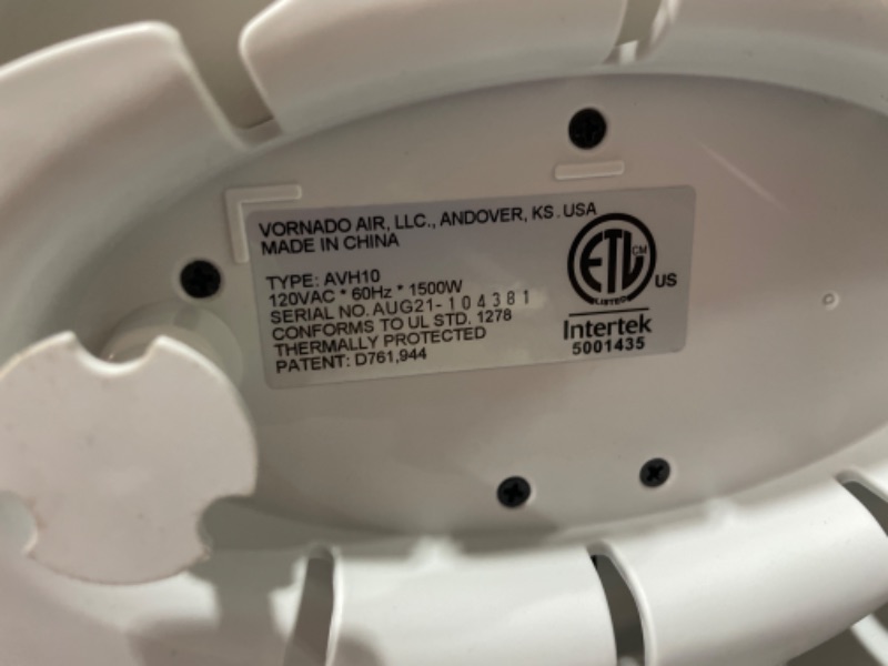 Photo 1 of PARTS ONLY-NONFUNCTIONAL-NONREFUNDABLE-Vornado AVH10 Vortex Heater with Auto Climate Control, 2 Heat Settings, Fan Only Option, Digital Display, Advanced Safety Features, Whole Room, White
